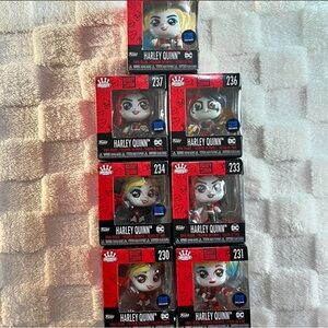 Mini Funko Harley Quinn Pop Figures Set - Red and Black